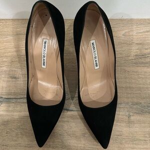 Manolo Blahnik Black Suede Heels size 37.5